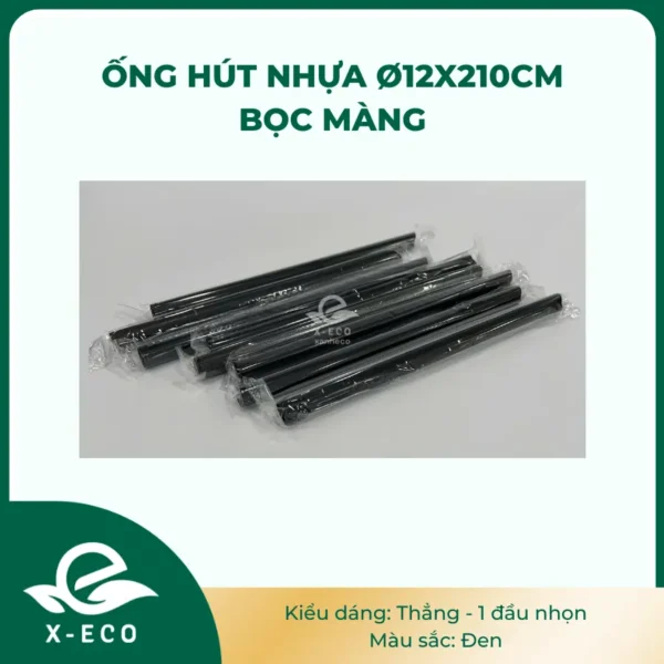 Ống hút nhựa thẳng 215cm – Bọc màng – Trong suốt (Sao chép)