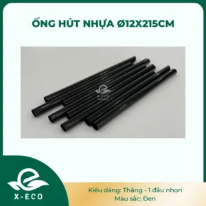 Ống hút nhựa thẳng 210cm – Nhọn – Đen (Sao chép)