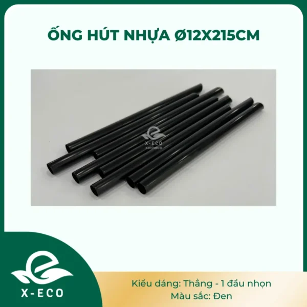 Ống hút nhựa thẳng 210cm – Nhọn – Đen (Sao chép)