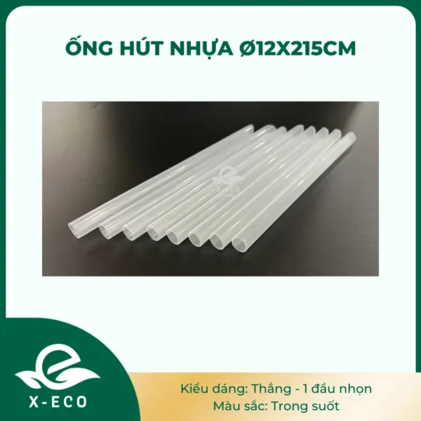 Ống hút nhựa thẳng 215cm – Bọc màng – Trong suốt (Sao chép)