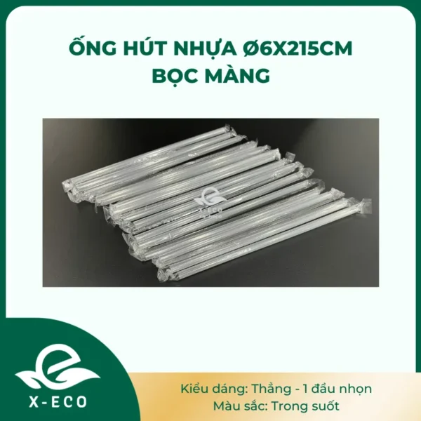 Ống hút nhựa thẳng 210cm – Nhọn – Đen (Sao chép)
