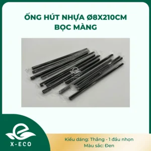 Ống hút nhựa thẳng 215cm – Bọc màng – Trong suốt (Sao chép)