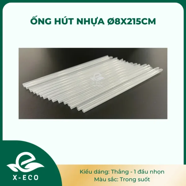 Ống hút nhựa thẳng 215cm – Bọc màng – Trong suốt (Sao chép)