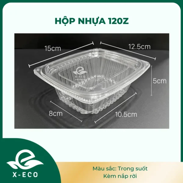Hộp nhựa 12oz Trong suốt