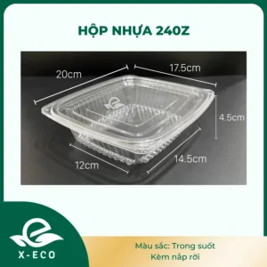 Hộp nhựa 24oz Trong suốt