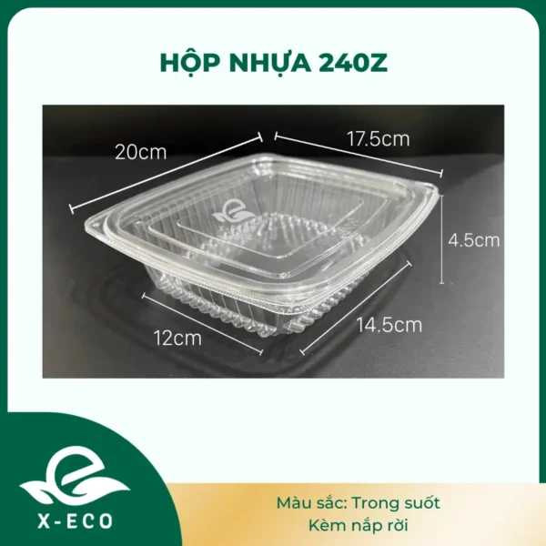 Hộp nhựa 24oz Trong suốt