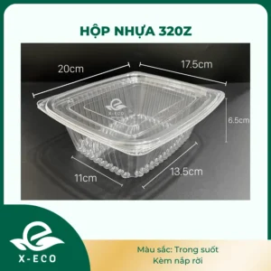 Hộp nhựa 32oz Trong suốt