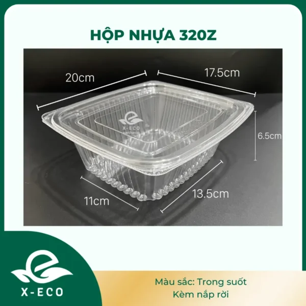 Hộp nhựa 32oz Trong suốt