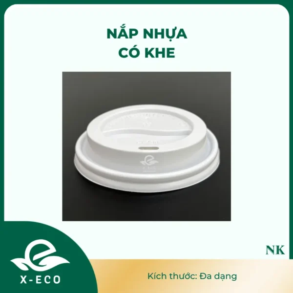 Nắp nhựa có nút bật – Trắng
